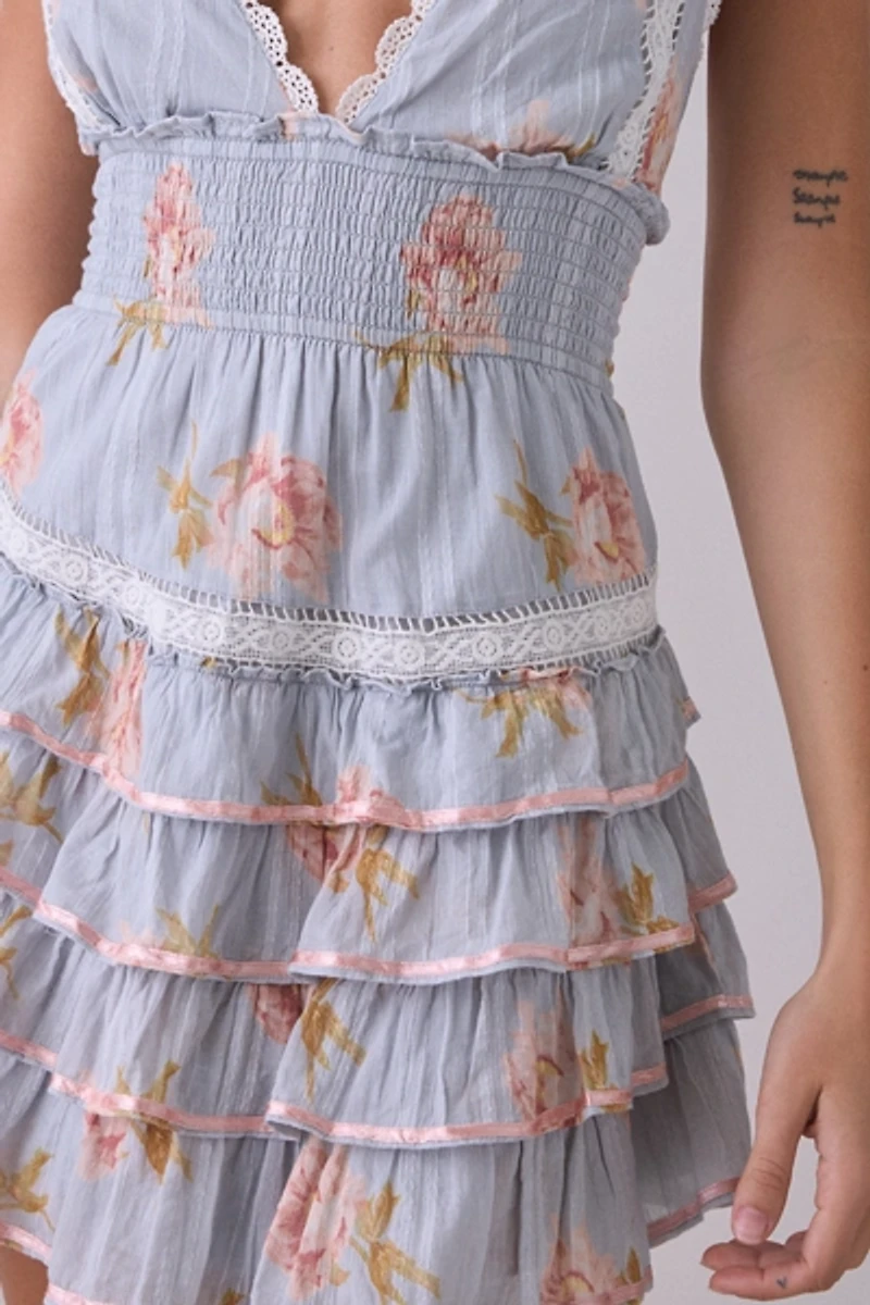 LoveShackFancy Kerch Cotton Halter Mini Dress