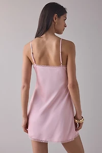 LoveShackFancy Mirelis Lace Bow Detail Crepe Mini Dress