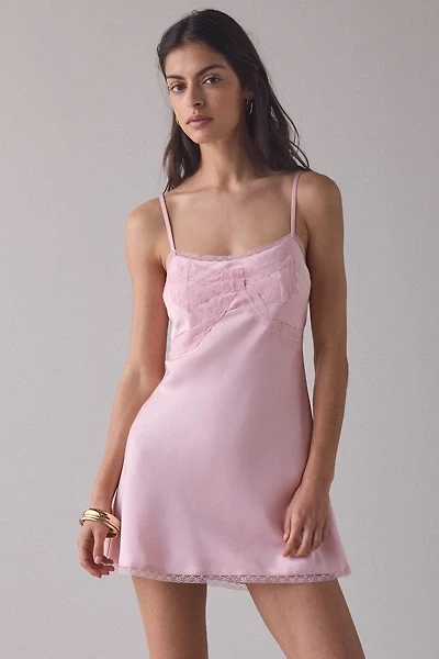 LoveShackFancy Mirelis Lace Bow Detail Crepe Mini Dress