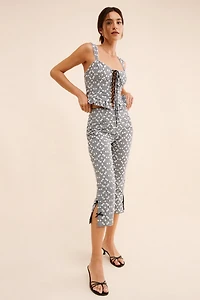 For Love & Lemons Mimi Embroidered Capri Pants