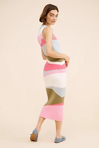 MinkPink Abstract Printed Knit Midi Dress