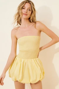 Glamorous Strapless Bubble Hem Mini Dress