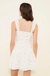 Dizzy Lizzy Floral Drop Waist Mini Dress