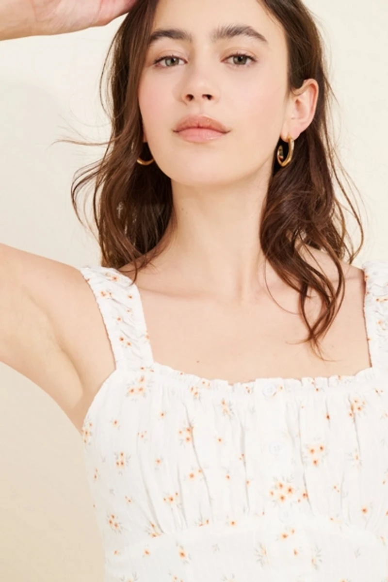 Dizzy Lizzy Floral Drop Waist Mini Dress