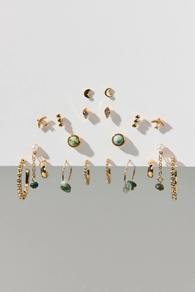 Sassafras Post And Hoop Multi Earrings Set