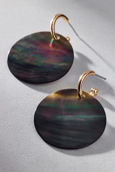 Shell Charm Hoop Earrings