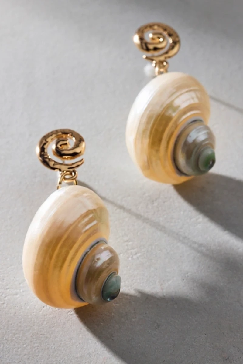Shell Post Drop Earrings