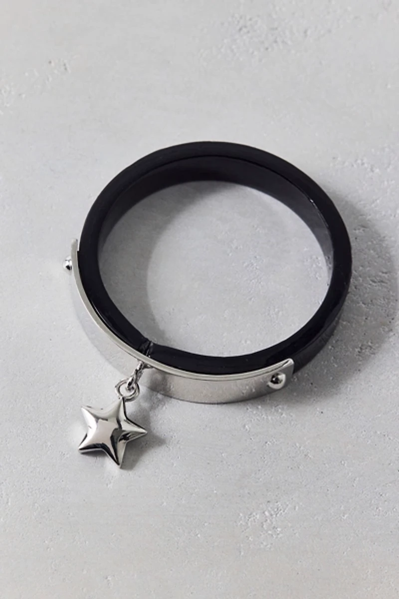 Star Charm Leather Bracelet