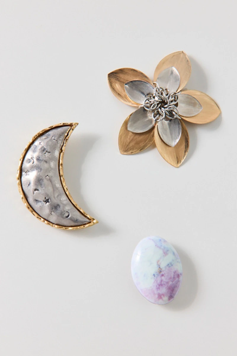 Moonflower Stone Brooch Set