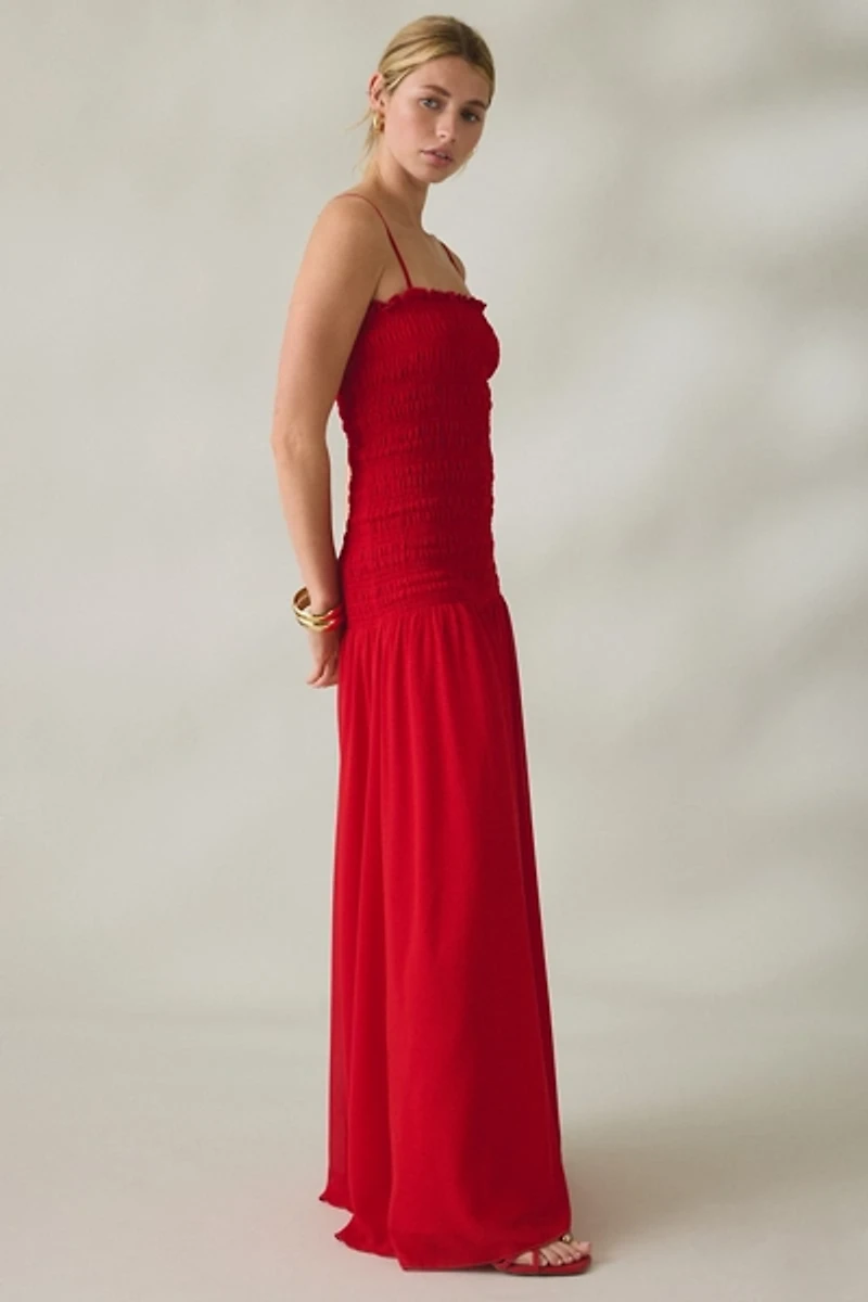 Lulus Banks Smocked Drop Waist Maxi Dress