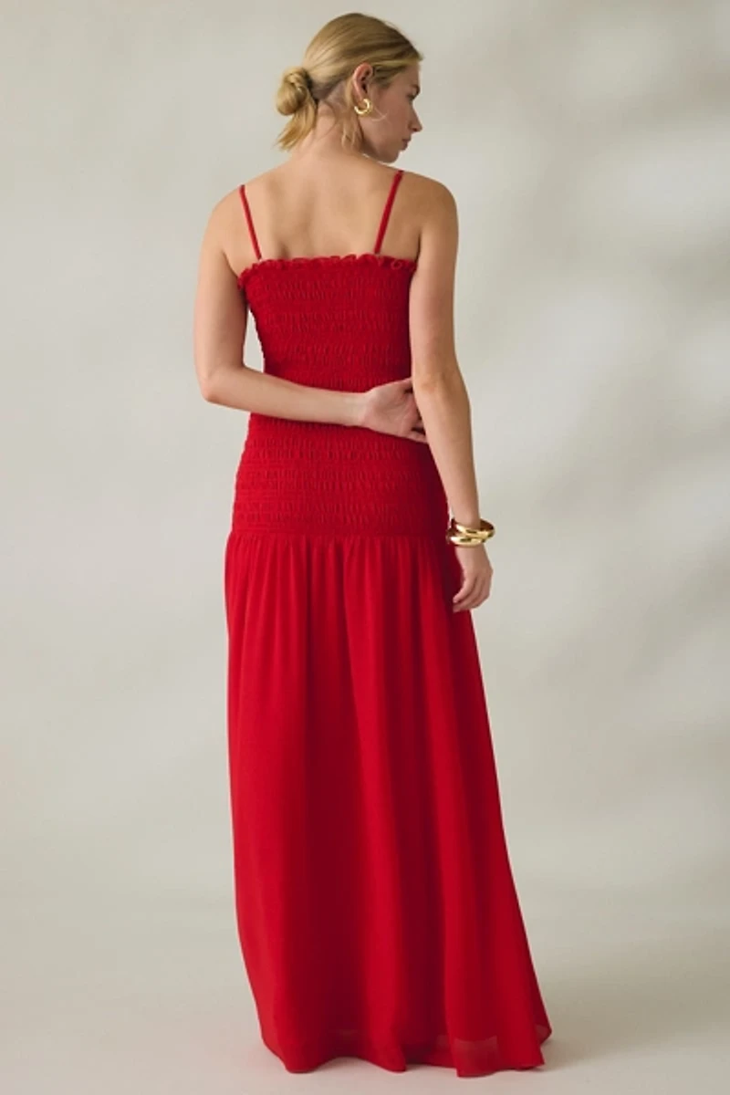 Lulus Banks Smocked Drop Waist Maxi Dress