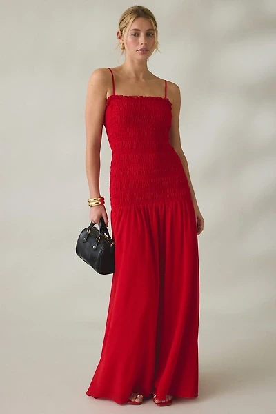Lulus Banks Smocked Drop Waist Maxi Dress