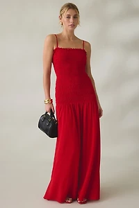 Lulus Banks Smocked Drop Waist Maxi Dress