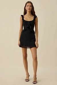 Lulus Trinity Tie-Back Ruffle Mini Dress