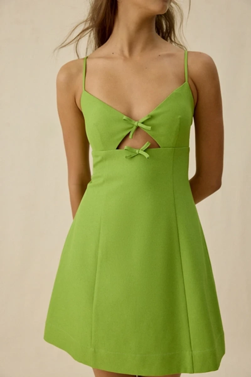 Lulus Lennox Bow Detail Fit-And-Flare Mini Dress
