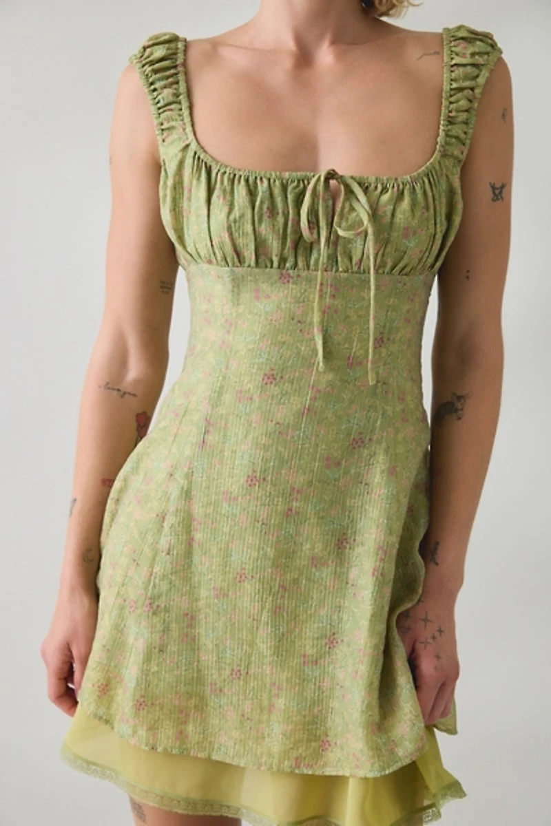 Jacquie The Label Jenny Square Neck Milkmaid Mini Dress