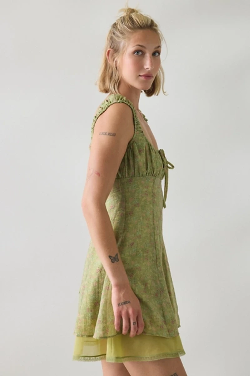 Jacquie The Label Jenny Square Neck Milkmaid Mini Dress