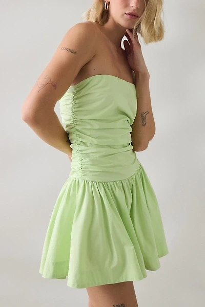 NIA Currant Ruched Drop Waist Strapless Mini Dress