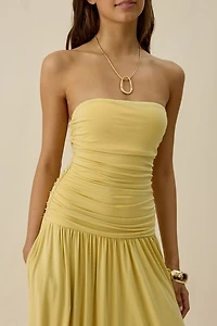 NIA Santal Drop Waist Strapless Maxi Dress