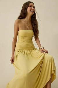 NIA Santal Drop Waist Strapless Maxi Dress