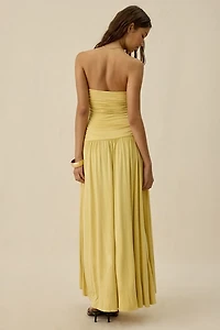NIA Santal Drop Waist Strapless Maxi Dress