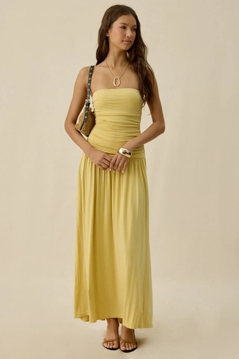 NIA Santal Drop Waist Strapless Maxi Dress