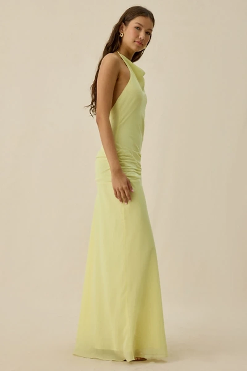NIA Giulia Sleeveless High Neck Halter Maxi Dress