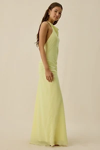 NIA Giulia Sleeveless High Neck Halter Maxi Dress