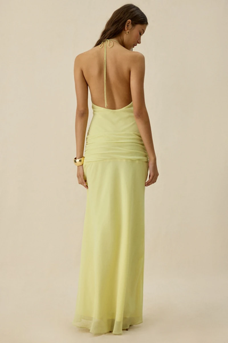NIA Giulia Sleeveless High Neck Halter Maxi Dress