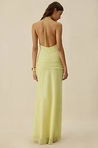 NIA Giulia Sleeveless High Neck Halter Maxi Dress