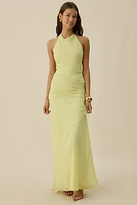 NIA Giulia Sleeveless High Neck Halter Maxi Dress