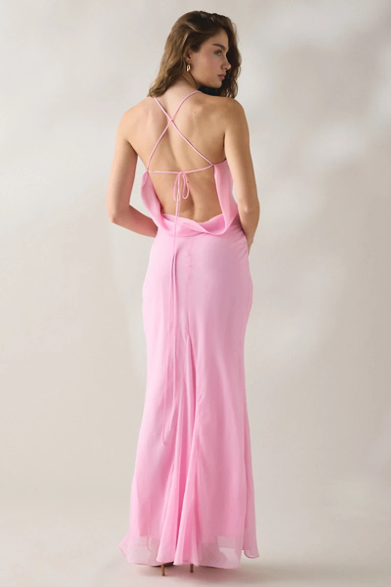 NIA Estrella Strappy Open-Back Maxi Dress