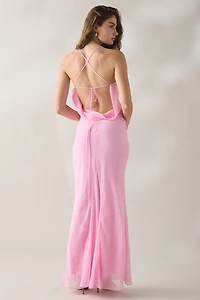 NIA Estrella Strappy Open-Back Maxi Dress