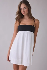 NIA Girasol Colorblock Spaghetti Strap Babydoll Mini Dress