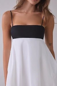 NIA Girasol Colorblock Spaghetti Strap Babydoll Mini Dress