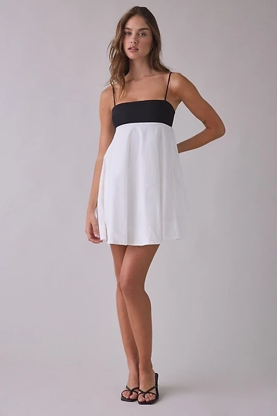 NIA Girasol Colorblock Spaghetti Strap Babydoll Mini Dress