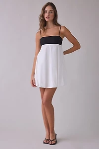 NIA Girasol Colorblock Spaghetti Strap Babydoll Mini Dress