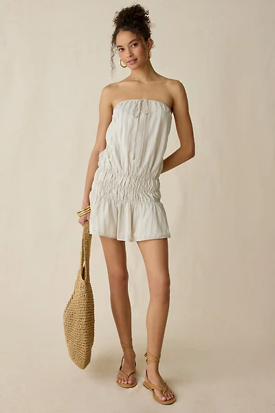 NIA Mara Ruched Drop Waist Strapless Mini Dress