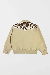 Vintage 1970's H Bar C Cow Print Yoke Western Bomber Jacket