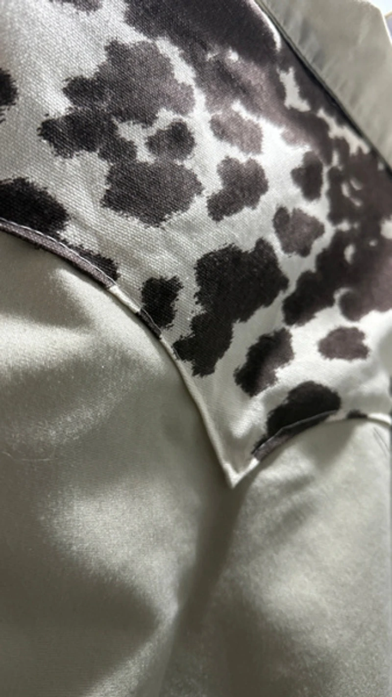 Vintage 1970's H Bar C Cow Print Yoke Western Bomber Jacket