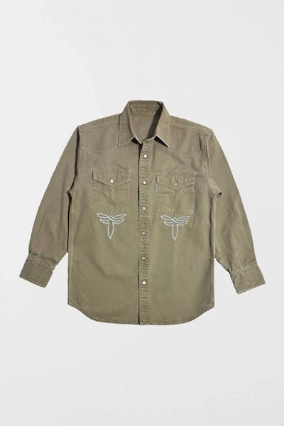 Vintage 1990's Carhartt Chainstitched Western Pearl Snap Shirt