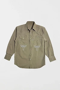Vintage 1990's Carhartt Chainstitched Western Pearl Snap Shirt