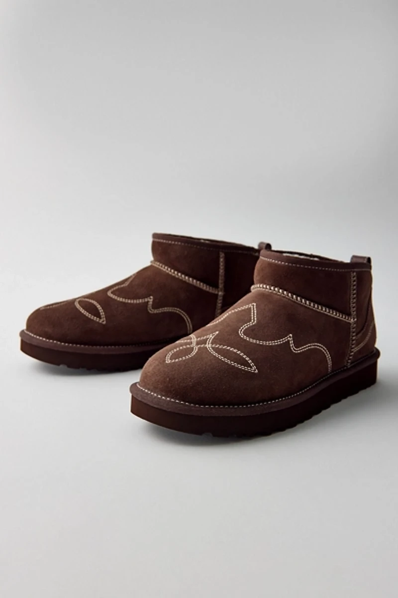 UGG Women's Classic Ultra Mini Western Embroidered Boots