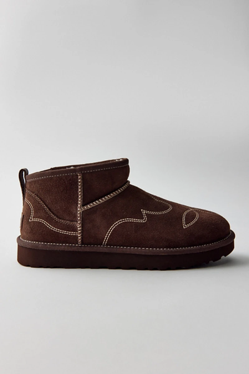 UGG Women's Classic Ultra Mini Western Embroidered Boots