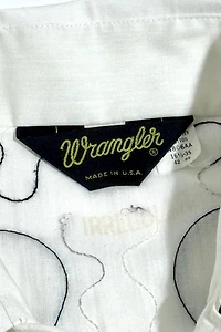 Vintage 1970's Wrangler Chainstitched Western Smile Pocket Pearl Snap Shirt
