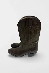 Vintage 1970's Deadstock Custom Embroidered Dark Cowboy Boots