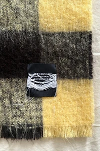 Our Legacy Plaid Mohair Yellow Brown Scarf