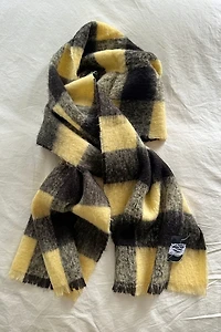 Our Legacy Plaid Mohair Yellow Brown Scarf