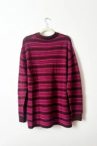 Wales Bonner Burgundy Billie Stripe Knit Polo