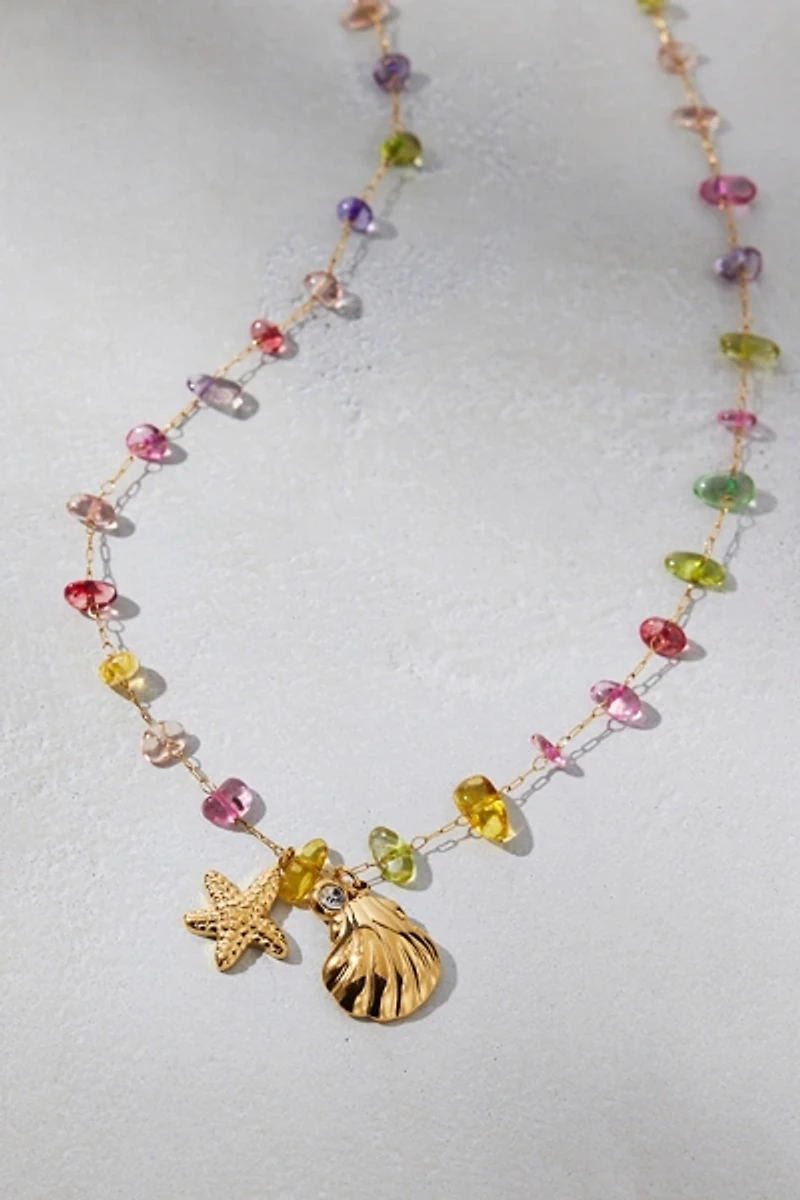 Sea Glass Waterproof Charm Necklace